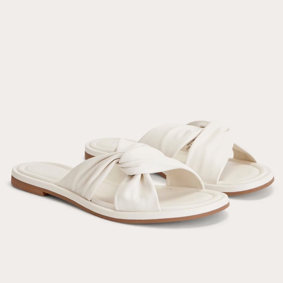 Everlane Day Twist Sandal Nappa Leather White Slide Flat 6.5 New No Box